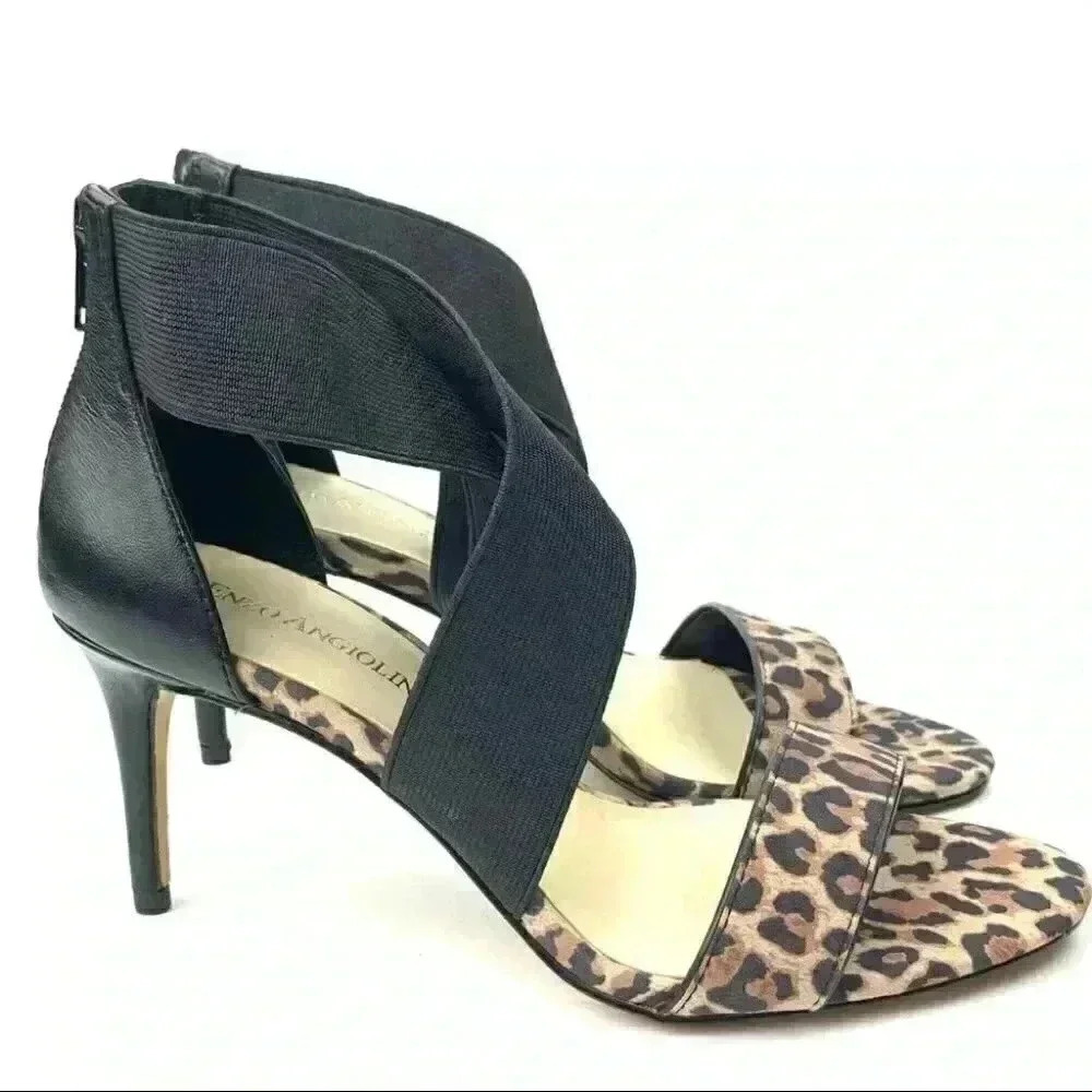 Enzo Angiolini Aydria heel 5 black Leopard print